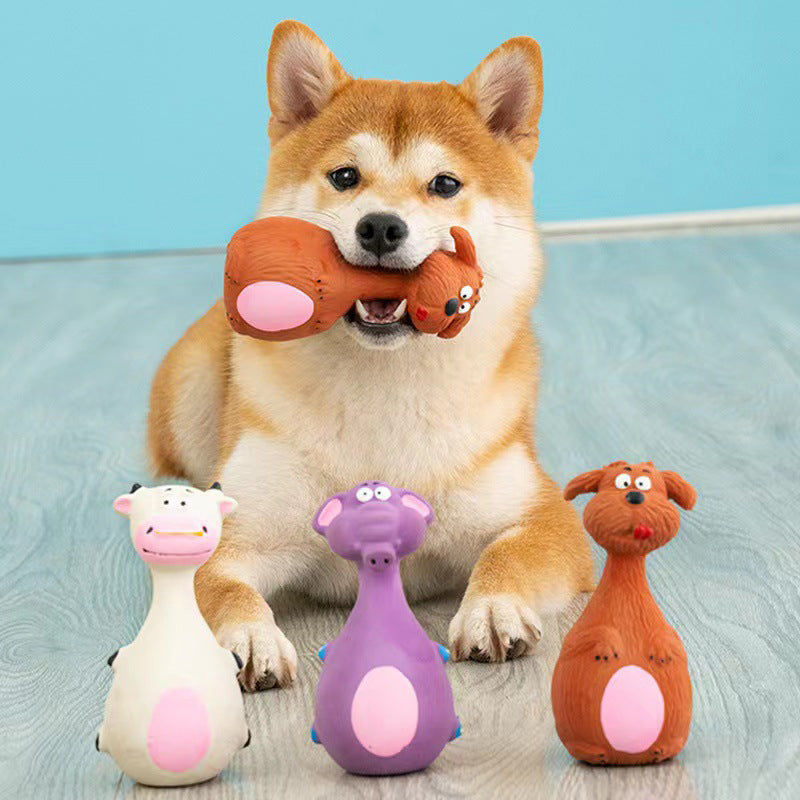 Latex-Quietschspielzeug für Hunde – 4 süße Cartoon-Designs