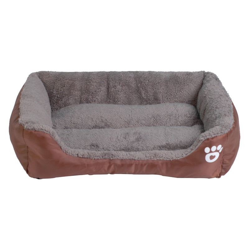 Fleece Hundesofa mit Pfoten-Design – weiches Hundebett wasserfest, 9 Farben, S bis XXXL