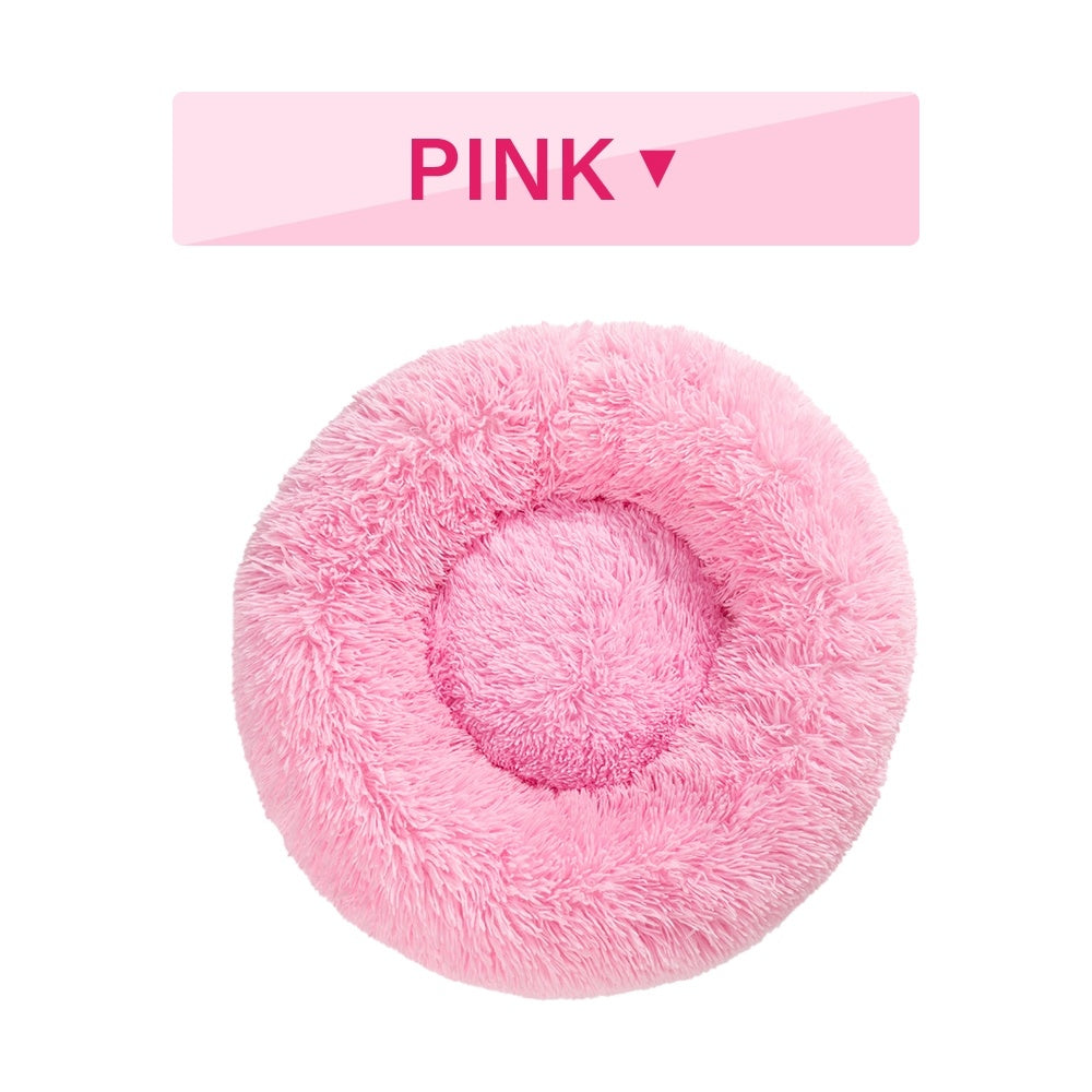 Flauschiges Donut-Hundebett – Luxus-Langflor-Plüsch, 11 Farben, S–XL