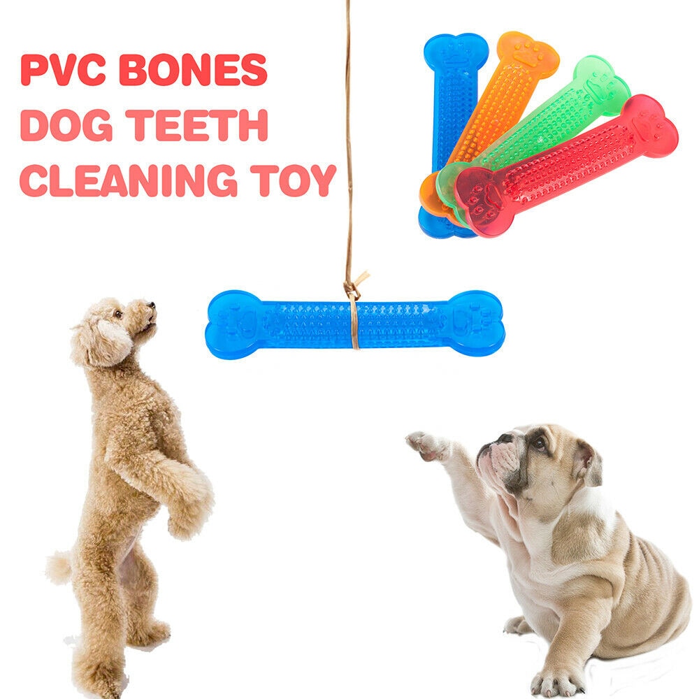 Gummi-Kauknochen für Hunde – Zahnbürsten-Spielzeug für starke Kauer, 15 cm