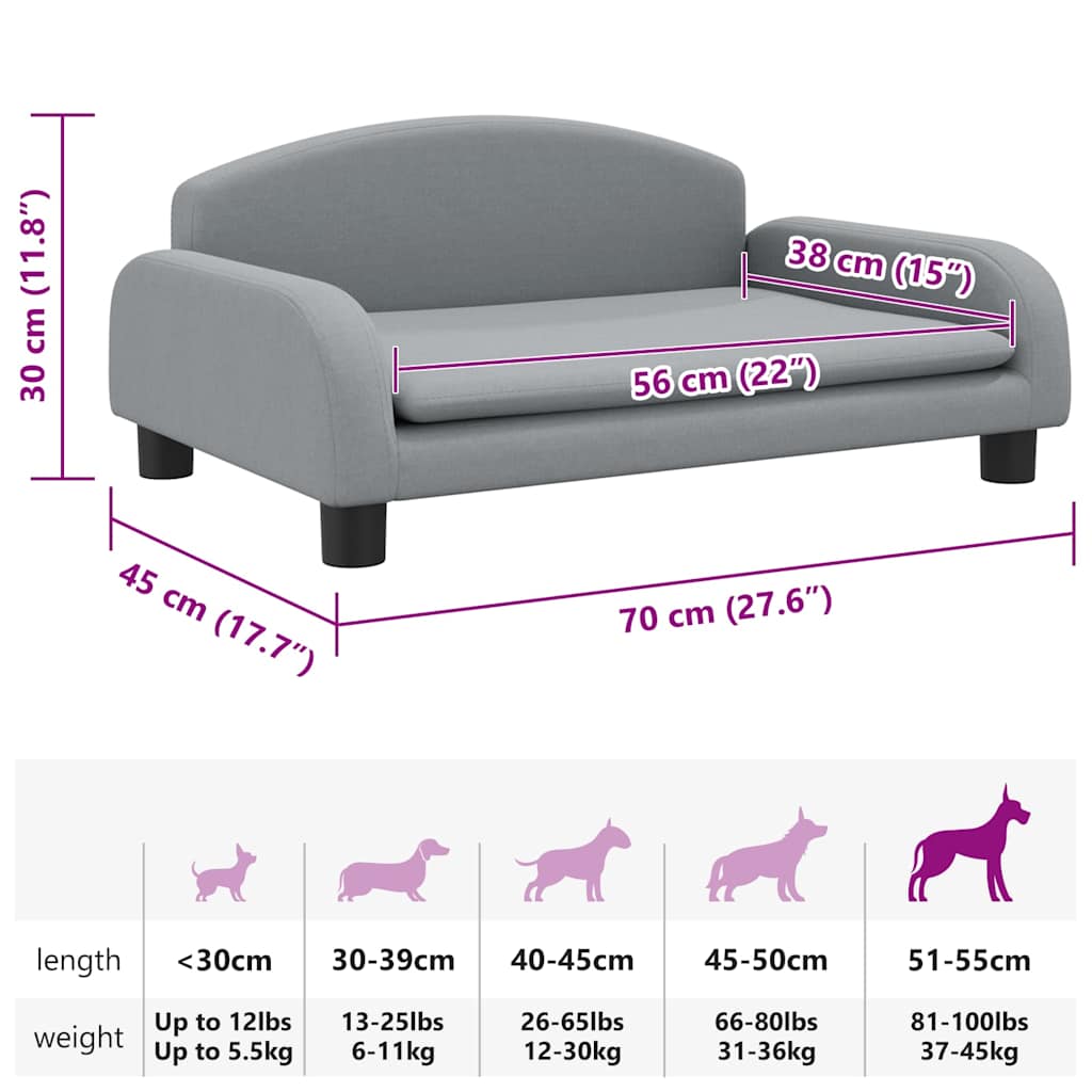 Hundesofa mit Holzrahmen – 70x45x30 cm, Schaumstoff & bis 50 kg belastbar