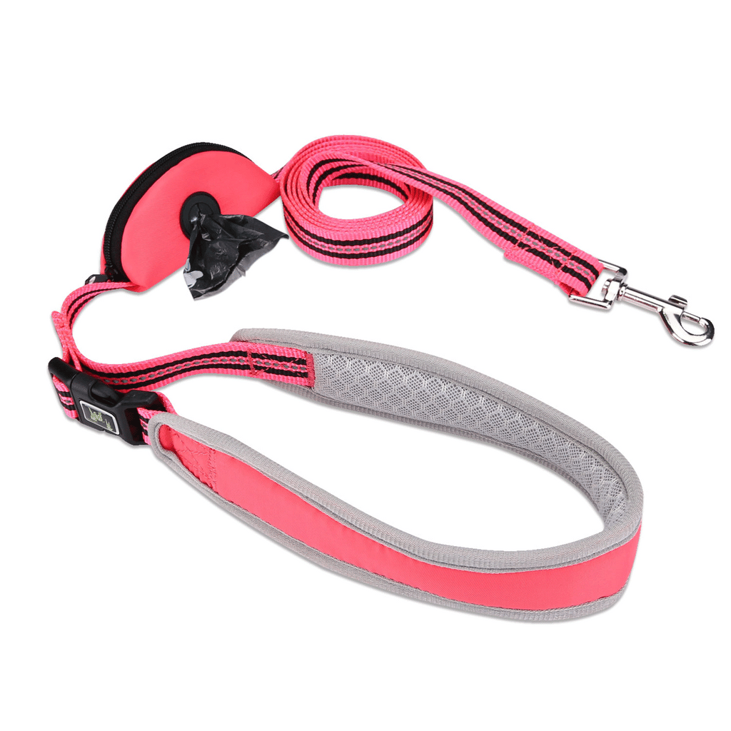 Reflektierende Hundeleine | Nylon 150 cm | Kotbeutelhalter | 4 Farben