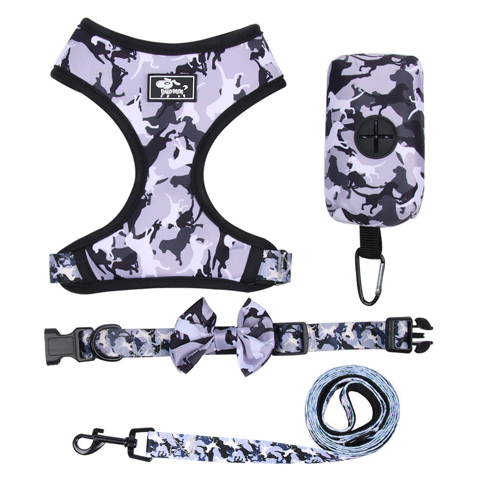 Hundegeschirr-Set Camouflage – 4-teilig, S–XL, 4 Farben
