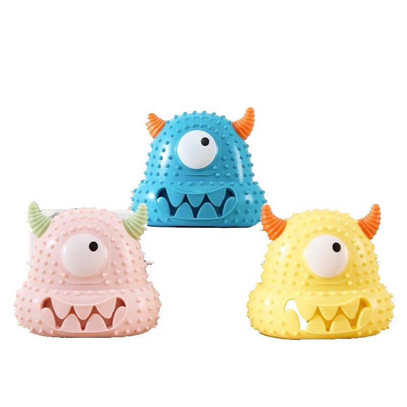 Silikon Monster Spielzeug für Hunde – Quietscher, Zahnpflege & Snack-Fach
