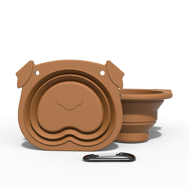 Silikon Faltnapf – Portabel, Outdoor, 19×14 cm, Braun