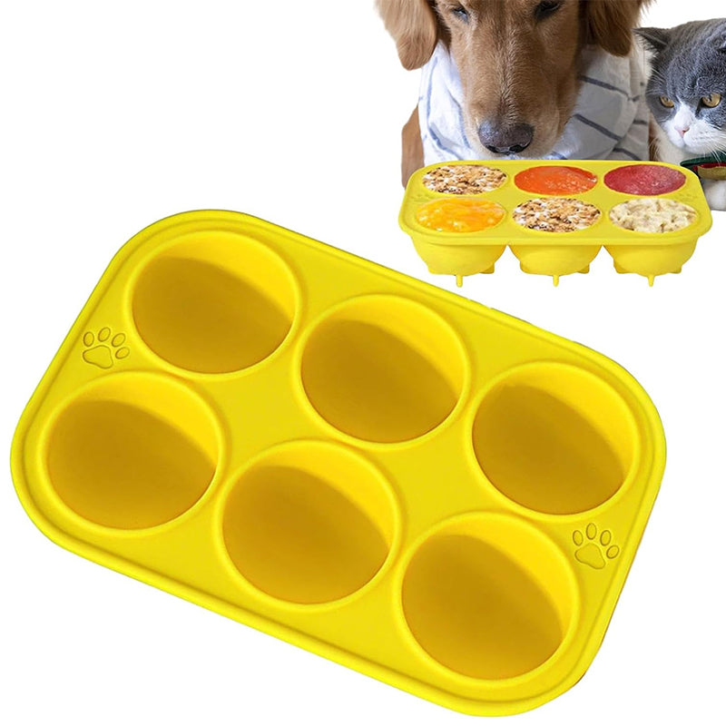 Silikonform für Hundeleckerlis – 6 Mulden, gefroren & gebacken, BPA-frei