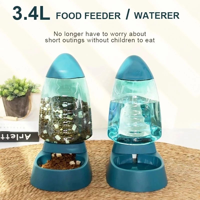 Hundenapf & Wasserspender Segelboot-Design – Transparent, Große Kapazität, 4 Farben