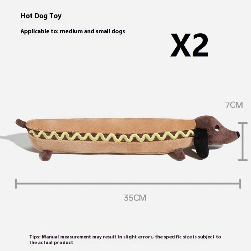 Plüsch-Hotdog Spielzeug für Hunde – weiches Kuschel- & Kauspielzeug