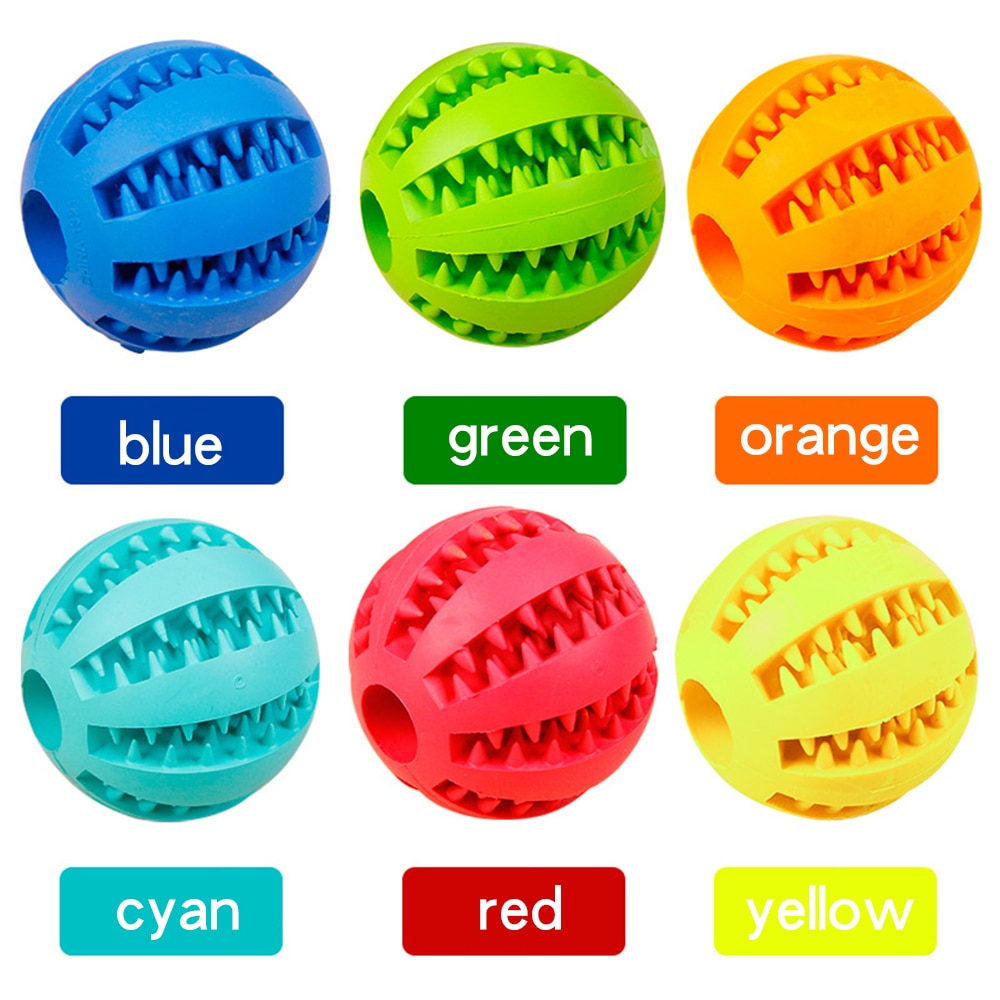 Hunde-Zahnpflegeball Naturkautschuk | Minzgeschmack | 6 Farben | 5–7 cm