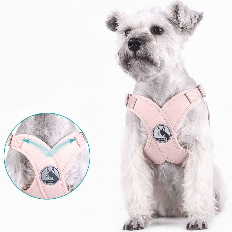 Hundegeschirr im Weste-Stil – Macaron-Farben, mit oder ohne Leine, XS–L