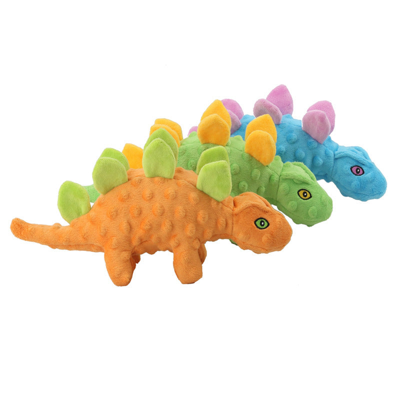 Hundespielzeug Plüsch-Stegosaurus 2-in-1 | Sound & Stachelball | 33 cm | 3 Farben
