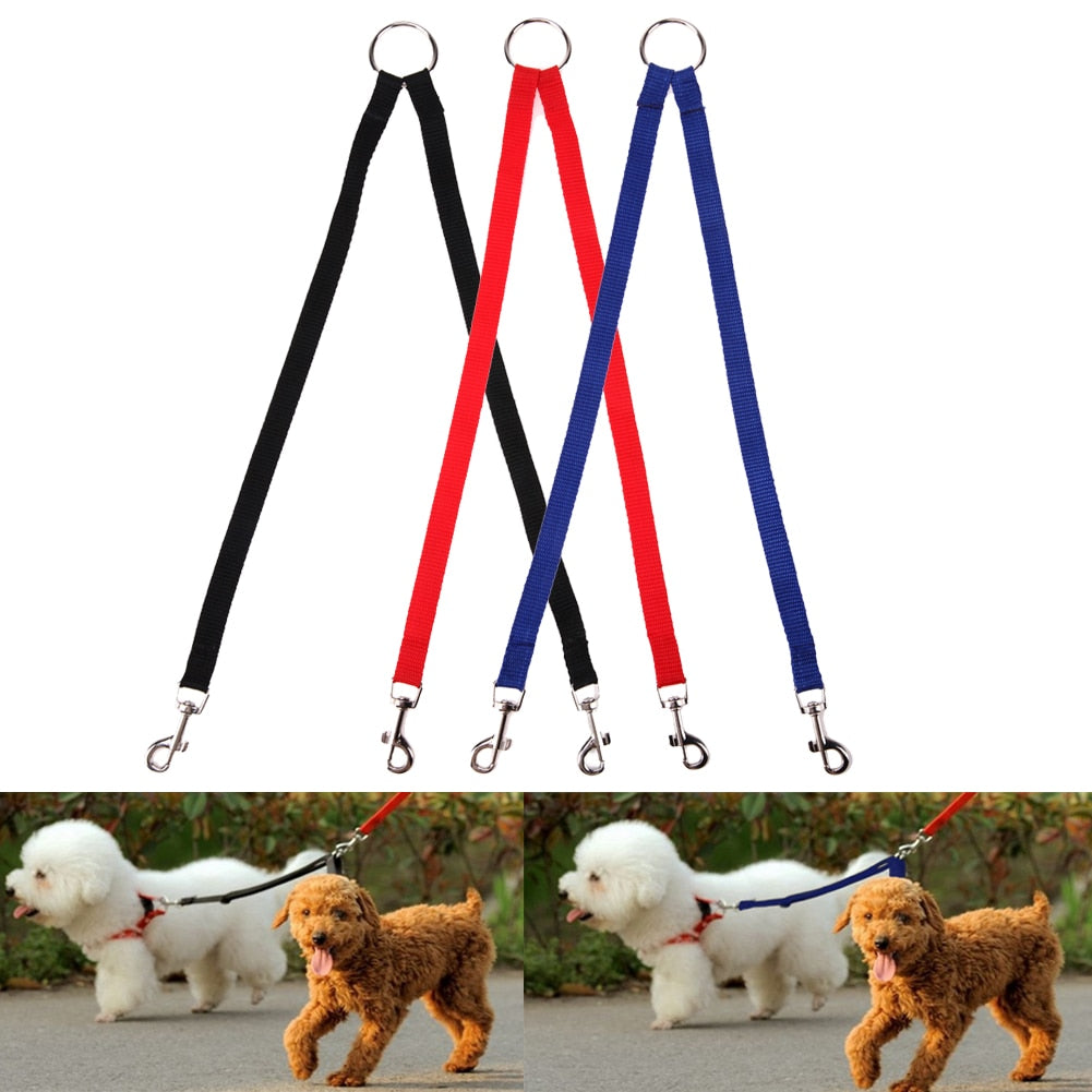 Nylon-Doppelleine für zwei Hunde – 100 cm, verhedderungsfrei