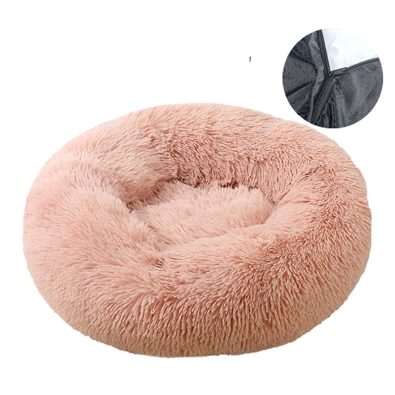 Rundes Plüsch-Hundebett – abnehmbar & waschbar, 6 Farben, Ø 50 bis 100 cm
