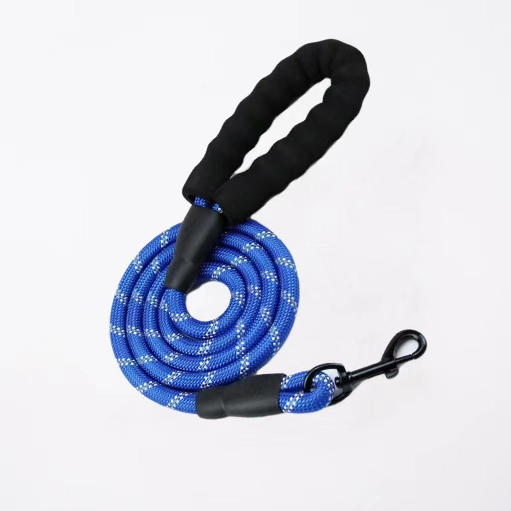 Hundeleine mit Schaumstoffgriff – Nylon-Rundseil, 8 Farben