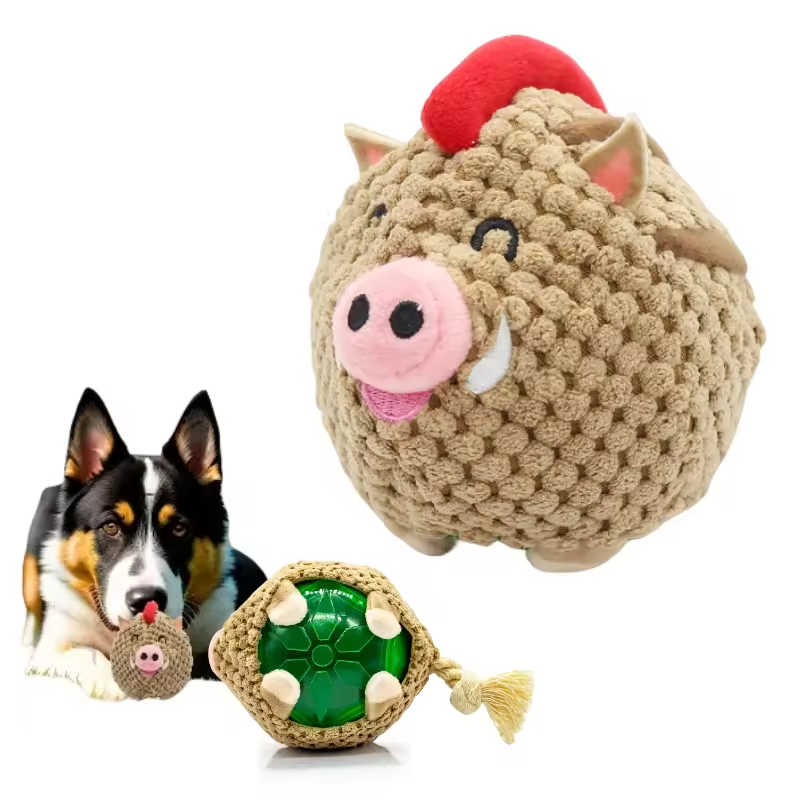 Quietsch-Plüschspielzeug für Hunde – Wildschwein, Beißtraining & Zahnpflege