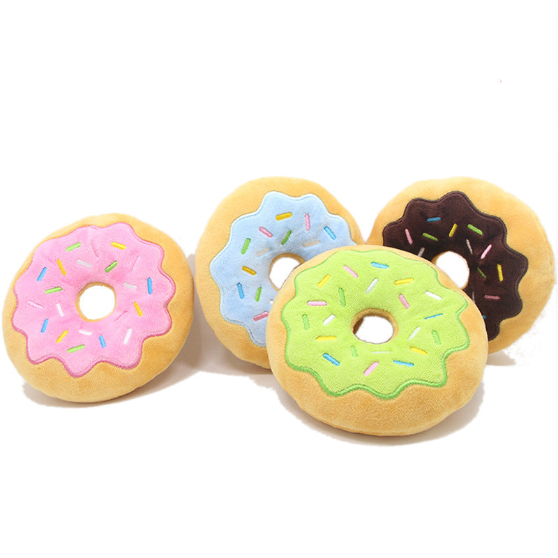 Plüsch-Donut-Spielzeug für Hunde – 15 cm, Quietscher & Superweich