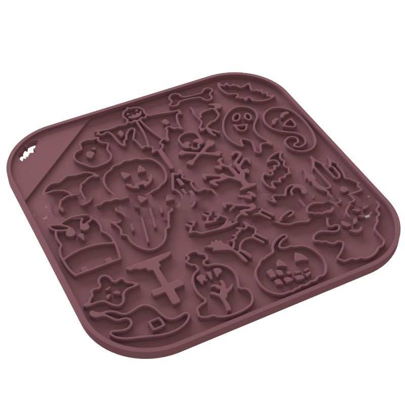 Halloween Silikon-Leckpad für Hunde – Anti-Schling, Kürbis & Geist-Design