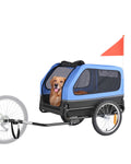 Hundeanhänger, Bis Zu 40 Kg, Fahrradanhänger Für Kleine & Große Hunde, Zusammenklappbarer Rahmen Mit Rädern, Universelle Fahrradkupplung, Flagge, Interne Leine, 1320x715x750 Mm