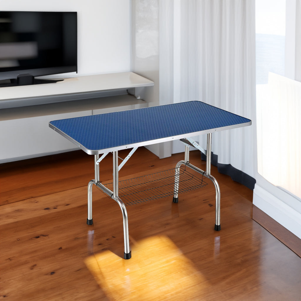 Profi Grooming-Tisch 46" für Hunde – Edelstahl, verstellbarer Arm, 117×60×76cm