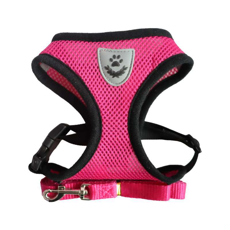 Hundegeschirr im Unterhemd-Stil mit Leine – Polyester, 8 Farben, S–XL
