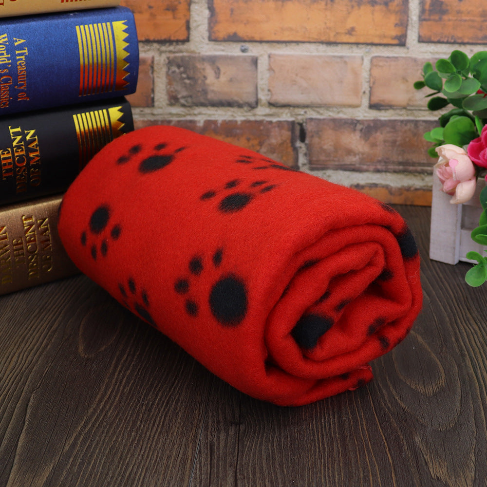 Fleece-Hundedecke mit Pfoten-Print – 5 Farben, 2 Größen