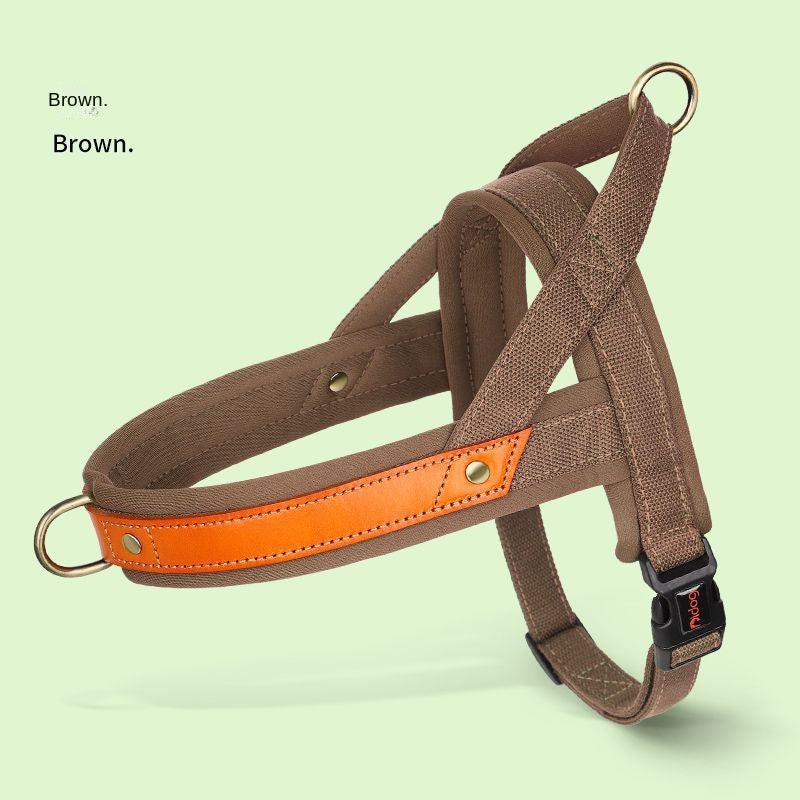 No-Pull Hundegeschirr aus Leder - Weich gepolstert | Reflektierend | 5 Farben | XS-L | Fuer alle Hunderassen