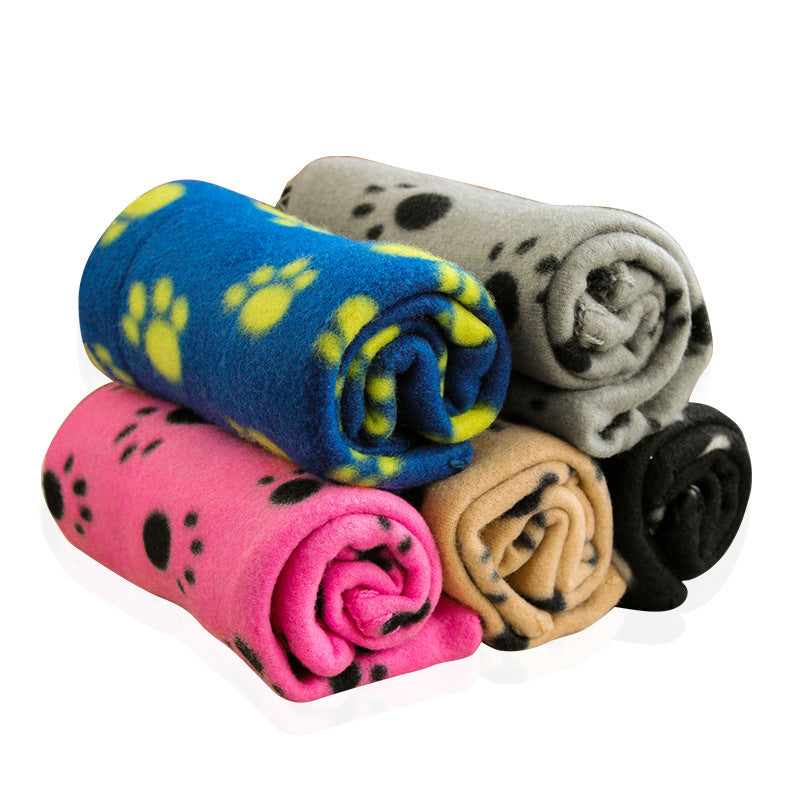 Fleece-Hundedecke mit Pfoten-Print – doppelseitig, 5 Farben, S & M
