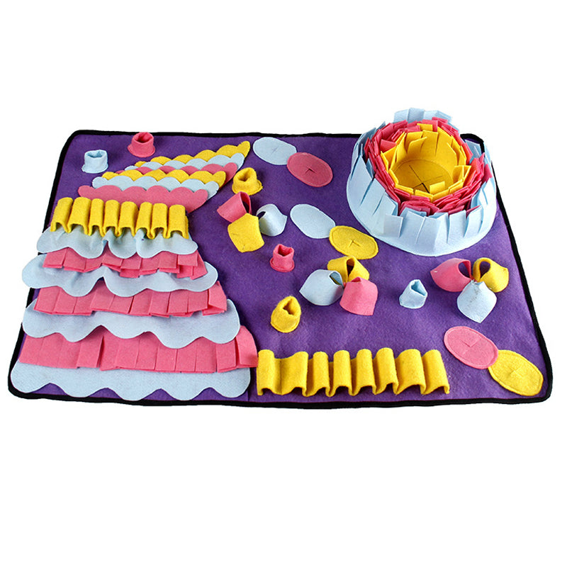Schnüffelmatte Fleece für Hunde – Slow Feeder & Intelligenzspielzeug (S & L)