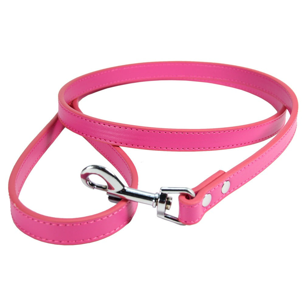 PU-Leder Hundeleine – 16 Farben, 1,0 / 1,5 / 2,0 cm x 120 cm, für Hunde & Katzen