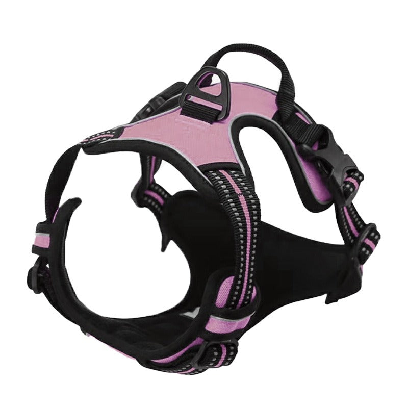 Westen-Brustgeschirr fuer Hunde - Ausbruchsichere Schnalle | Polyester | 9 Farben | S-XL | Optional mit Leine