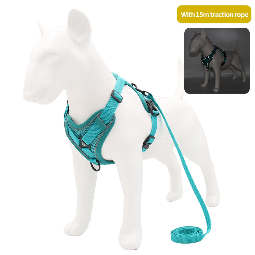 Reflektierendes Hundegeschirr Weste – atmungsaktiv, inkl. 1,5 m Leine, 6 Farben, S bis XL