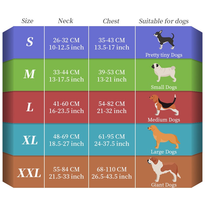 LED Hundegeschirr – 7 Farbwechsel, Leuchtend für Nachtspaziergänge, S–XXL