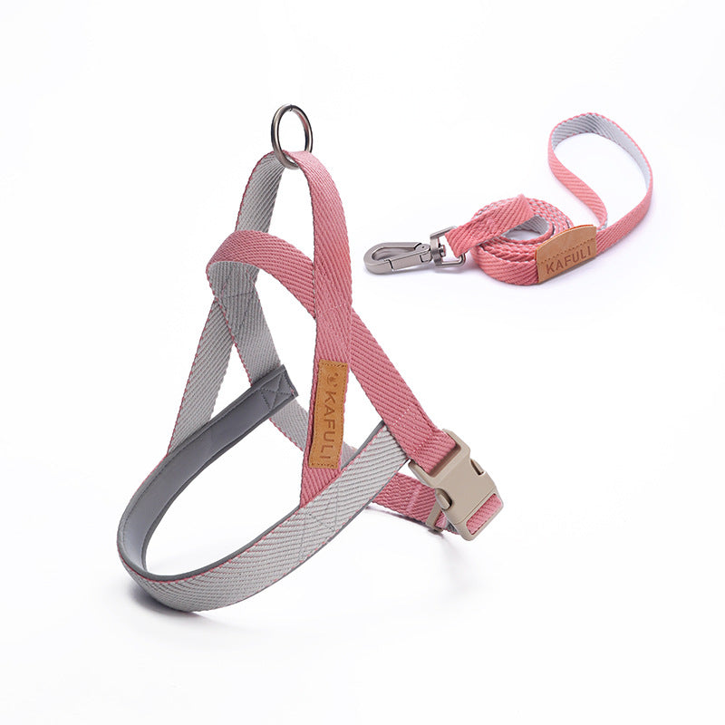 Hundeleine Weste Brustgeschirr – Polyester & Nylon, 4 Farben, 1,5/2,0/2,5 cm x 120 cm