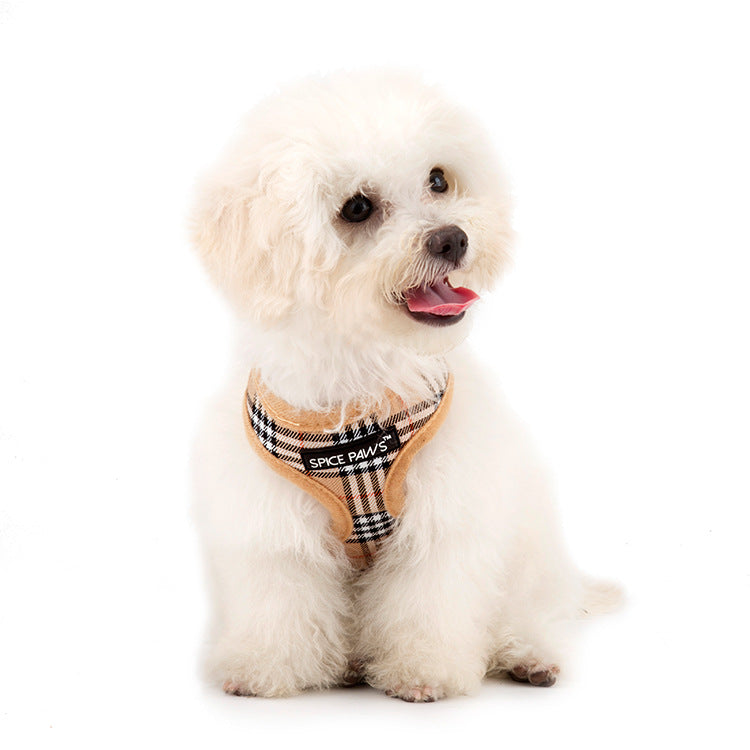 Hundegeschirr Weste Karo-Design – Verstellbar, Polyester, XS–XL