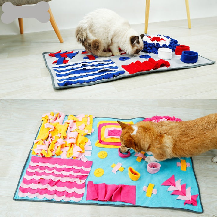 Schnüffelmatte Fleece für Hunde – Slow Feeder & Intelligenzspielzeug (S & L)