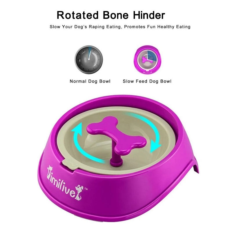Slow Feeder Napf Knochenform für Hunde – 400ml, Anti-Schlingen, rutschfest, 5 Farben