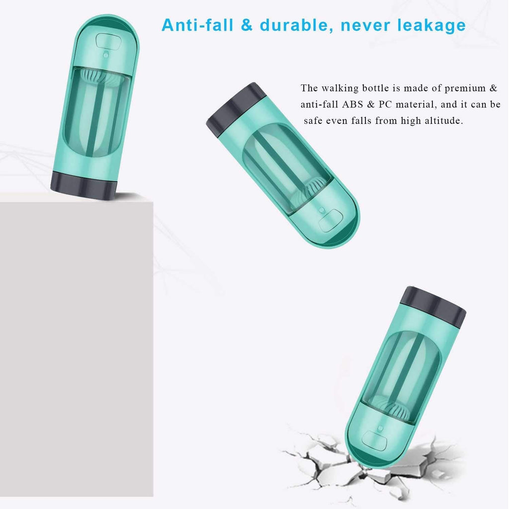 Tragbare Hundetrinkflasche 300ml – BPA-freier Reisenapf mit Aktivkohlefilter für unterwegs