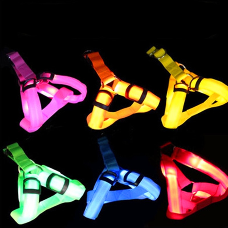 LED Hundegeschirr aus Nylon – Sicherheit bei Nacht, 3 Lichtmodi
