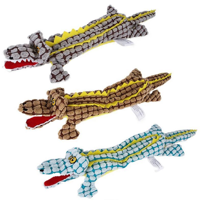 Langes Plüsch-Krokodil für Hunde – Quietscher, Zahnpflege & bissfest