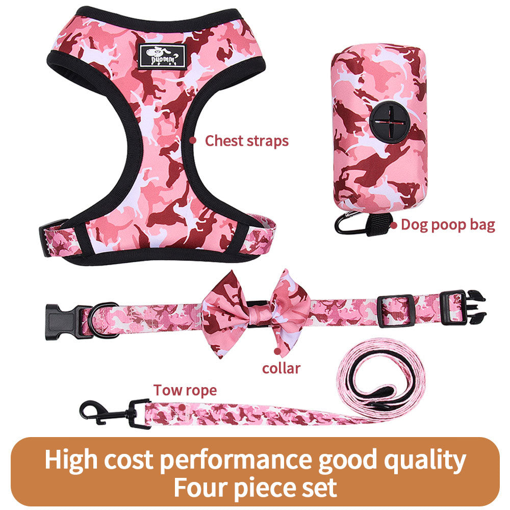 Hundegeschirr-Set Camouflage – 4-teilig, S–XL, 4 Farben