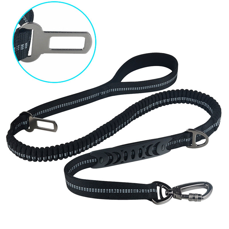 Hunde-Sicherheitsgurt Auto reflektierend – Nylon 2,5 x 135 cm, 6 Farben, für mittlere & große Hunde
