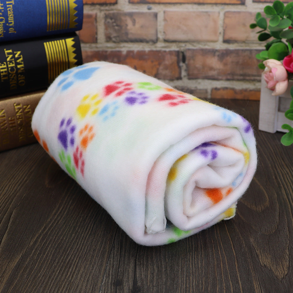 Fleece-Hundedecke mit Pfoten-Print – 5 Farben, 2 Größen
