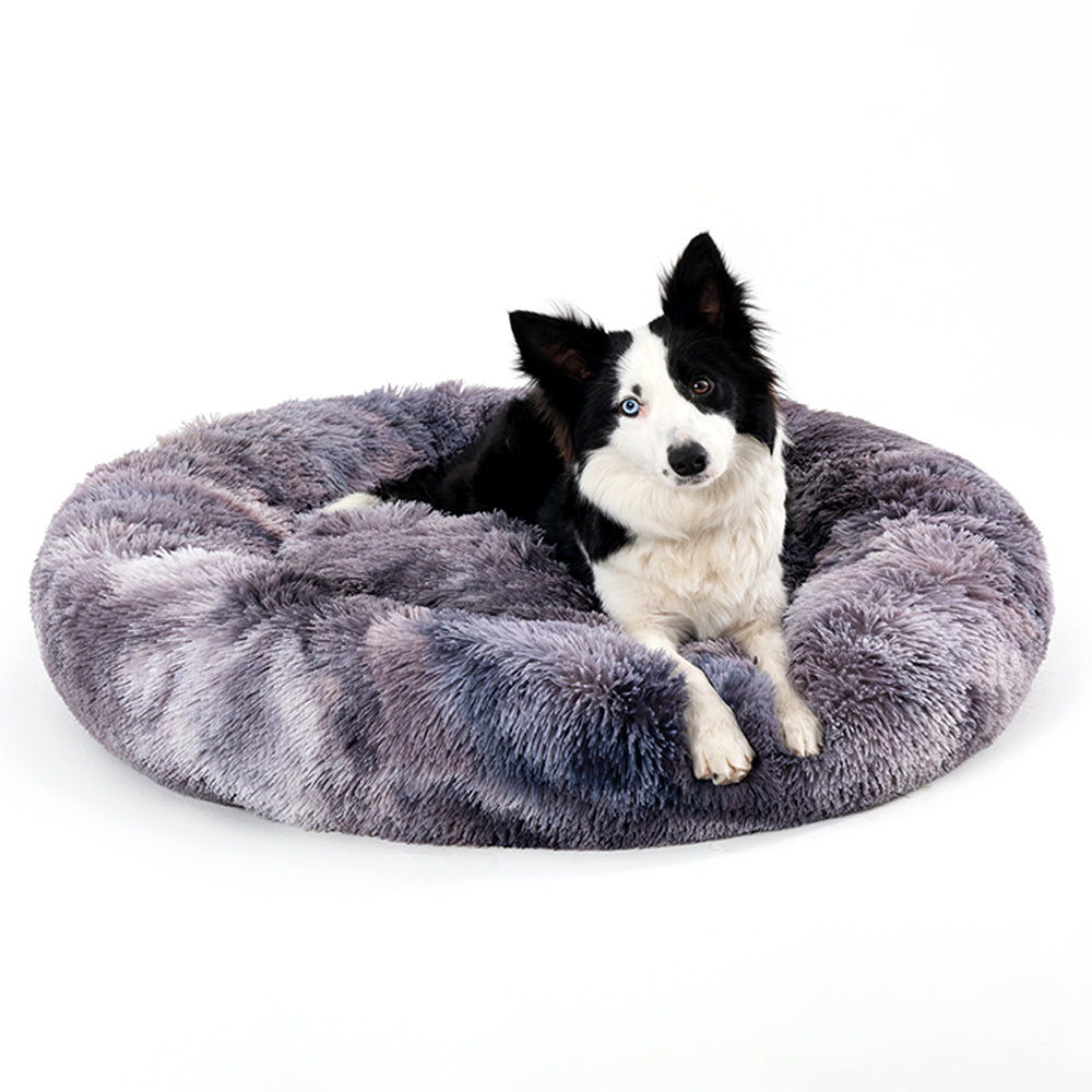 Flauschiges Donut-Hundebett – Luxus-Langflor-Plüsch, 11 Farben, S–XL
