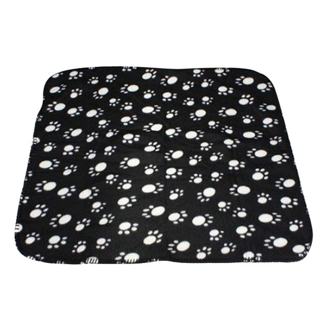 Fleece-Hundedecke mit Pfoten-Print – doppelseitig, 5 Farben, S & M