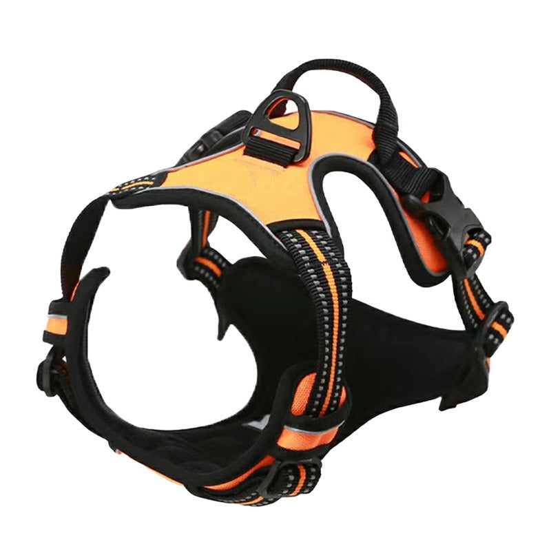 Westen-Brustgeschirr fuer Hunde - Ausbruchsichere Schnalle | Polyester | 9 Farben | S-XL | Optional mit Leine