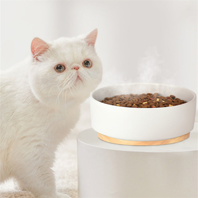 Beheizter Keramiknapf für Hunde – intelligenter Thermostat-Napf 1000ml, Keramik & Holz