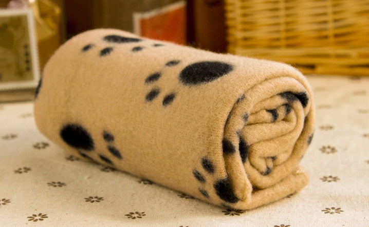 Fleece-Hundedecke mit Pfoten-Print – doppelseitig, 5 Farben, S & M