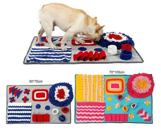 Schnüffelmatte Fleece für Hunde – Slow Feeder & Intelligenzspielzeug (S & L)