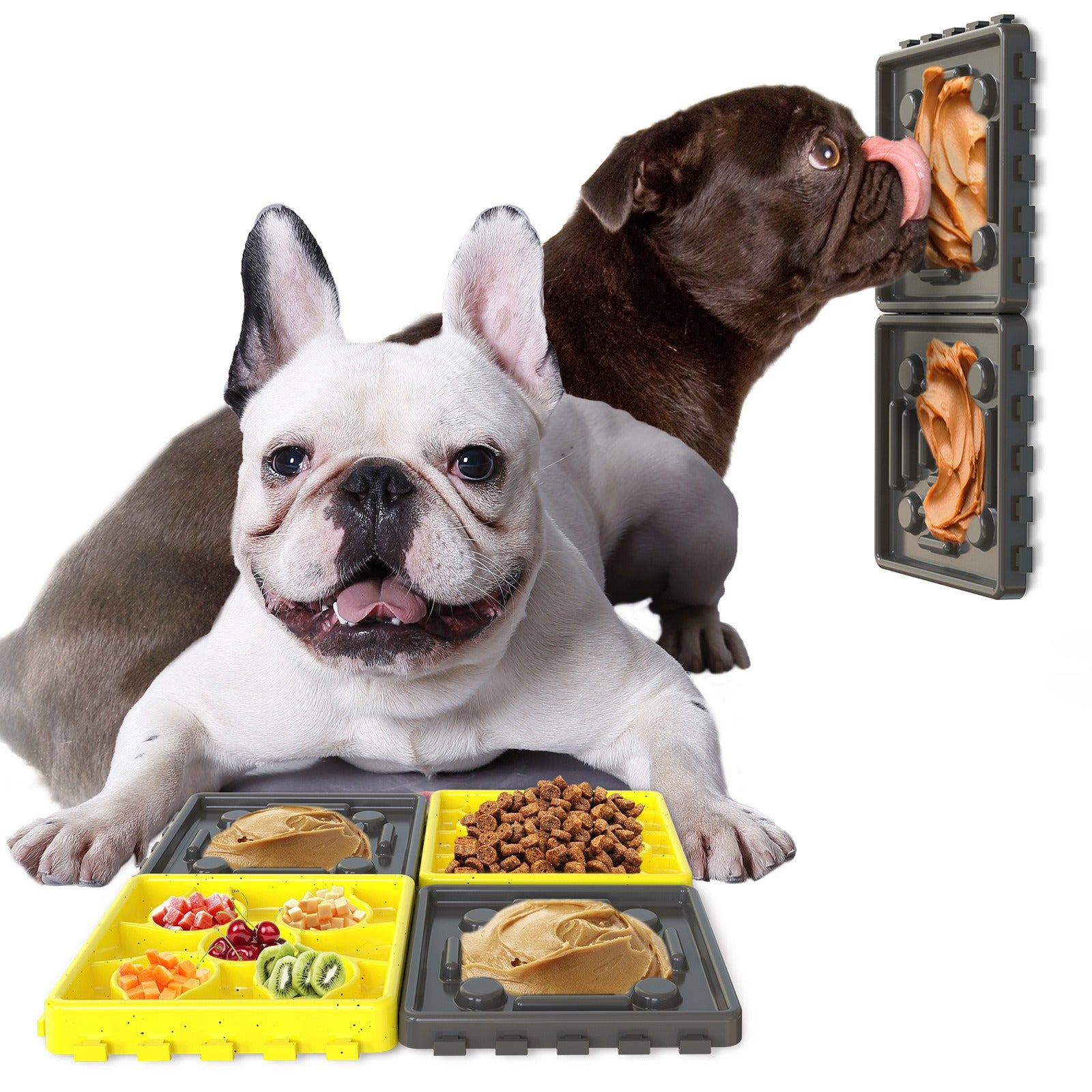 Slow Feeder Kombinations-Set – Napf & Lick-Matte, Anti-Schlingen, 4 Farben
