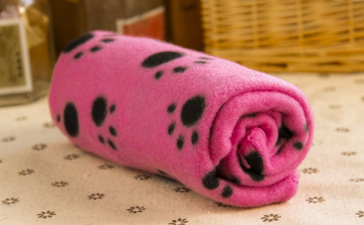 Fleece-Hundedecke mit Pfoten-Print – doppelseitig, 5 Farben, S & M